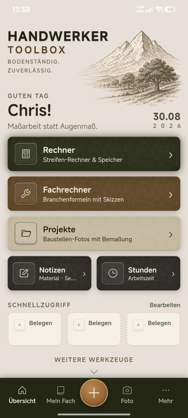 Handwerker Toolbox — Übersicht